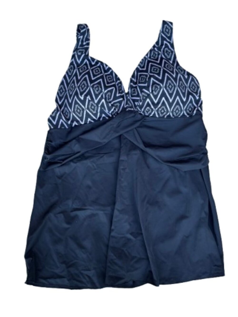 Swimdress One Piece Perona Swimsuit Womens Size 24W Black White